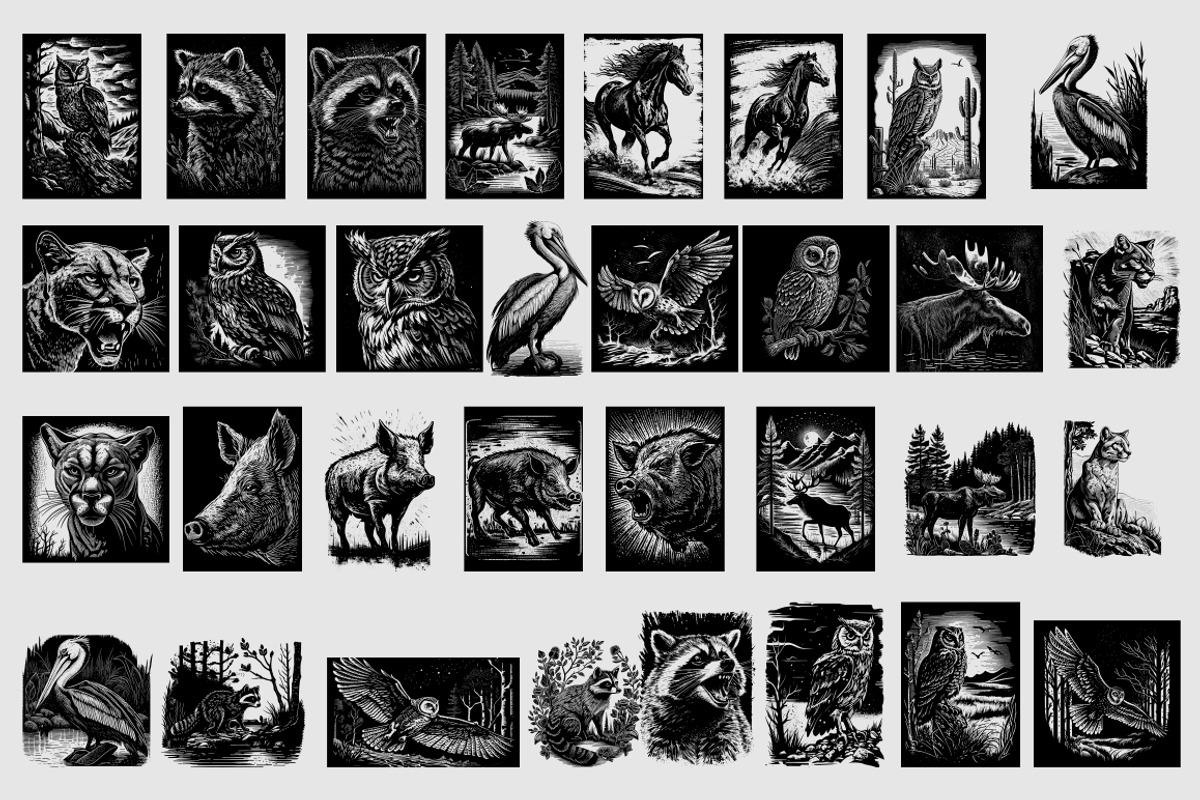 130 American Animals illustrations, an Animal Illustration by Nocturnal Wolf (Photo 12 of 13)