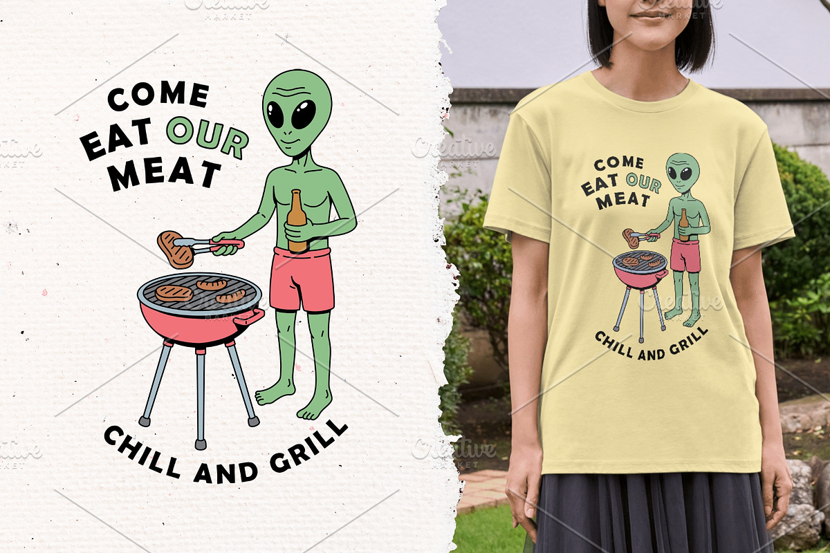 Alien life on earth 10 illustrations, a Person Illustration by gunaonedesign (Photo 8 of 13)