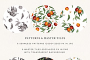 Vintage Peach Graphic Collection #01, a Decorative Illustration by Olga Begak Art & Design (Thumbnail 5 of 9)