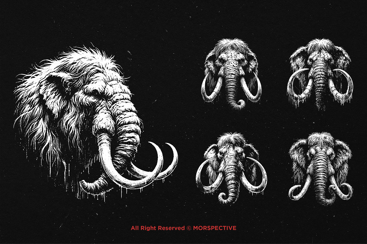 10 Bundle Dark Art Mammoth Ancient, an Illustration by Morspective (Photo 5 of 7)