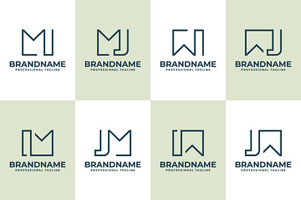 Letters MI IM MJ JM WI IW WJ JW Logo, a Branding & Logo Template by Pray Art Design Studio