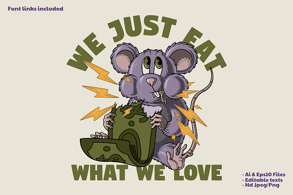 Purple Mouse Mascot Eating Money