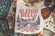 Vintage Sleigh Bells Ring Christmas, a Seasonal Illustration by Libby Wishes (Thumbnail 2 of 4)