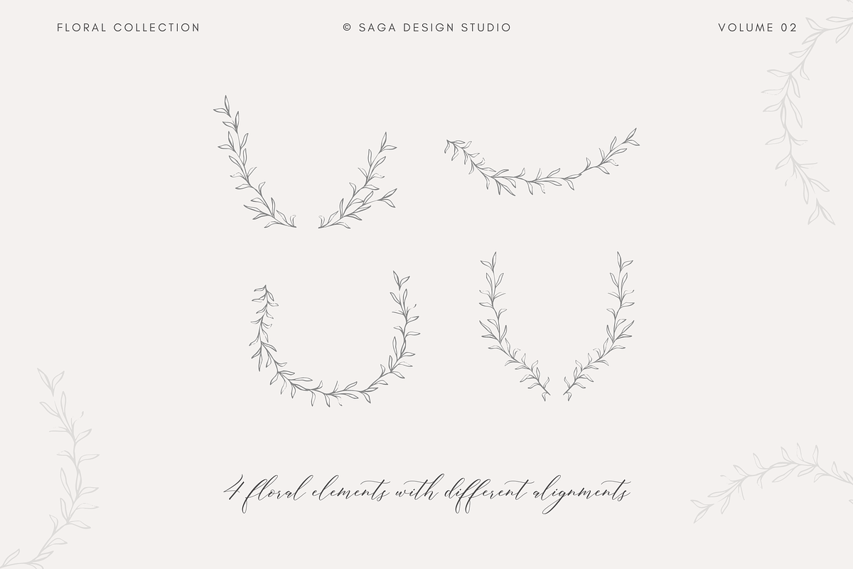 Vintage Floral wreaths and frames, an Illustration by Saga Design Studio (Photo 3 of 5)
