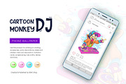 Cartoon monkey DJ. Tshirt, PNG., an Animal Illustration by KENO Mascots (Thumbnail 5 of 7)