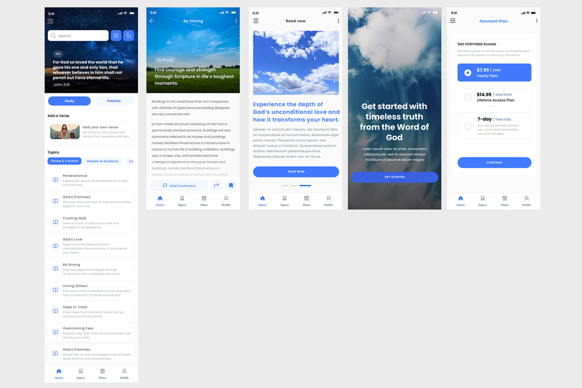 Bible Reading, Prayer Journal & Study App UI Kit preview 2
