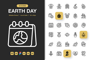 Earth Day Icons, an Icon by Spacepixel Creative