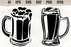 Stencils Beer Mug, a Food Illustration by MARYCRAFTIRIA
