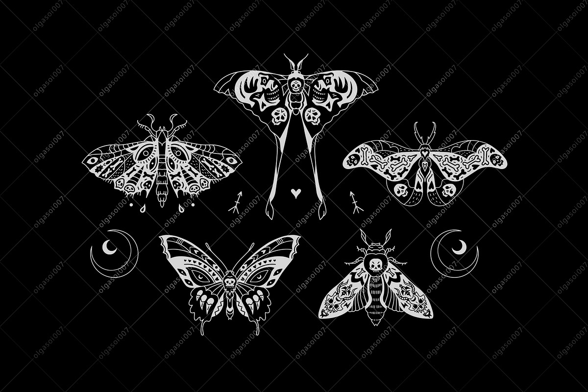 Halloween moths, a Decorative Illustration by OlgaSoi007 (Photo 2 of 7)