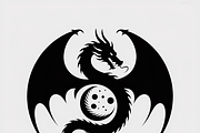 A bold dragon silhouette logo, an Illustration by Amazin_art (Thumbnail 4 of 16)