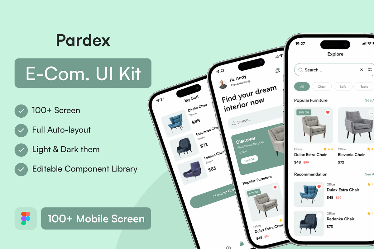 Pardex E-Commerce UI kit, an UI Kit Template by UiDex (Photo 1 of 6)