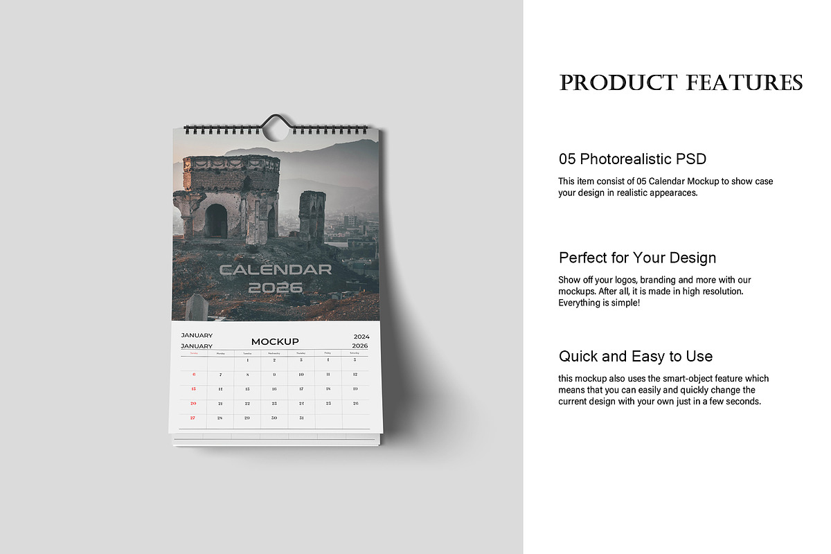 High Quality Calendar Mockup, a Books & Magazine Mockup by Lxadesign (Photo 4 of 7)