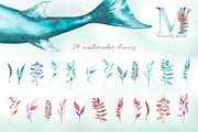 Watercolor Mermaid's World Clipart, a Person Illustration by ArtCreationsDesign (Thumbnail 7 of 8)