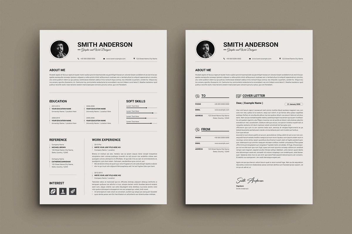 Resume / CV Template, a Resume Template by PixelStudio (Photo 1 of 4)