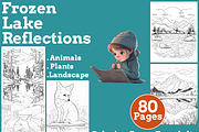 Frozen Lake Reflections Coloring Pag, an Animal Illustration by martinblan (Thumbnail 1 of 4)