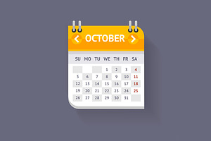 Calendar Flat Design. Vecto