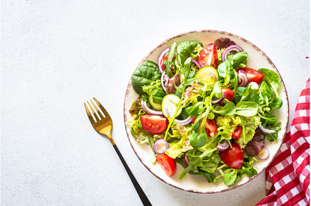 Green salad, Fresh salad leaves and, a Food & Drink Photo by Nadia-nb