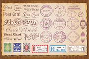 Vintage Postcards Vector Set, an Object Graphic by Digiselector Design Goods (Thumbnail 5 of 5)