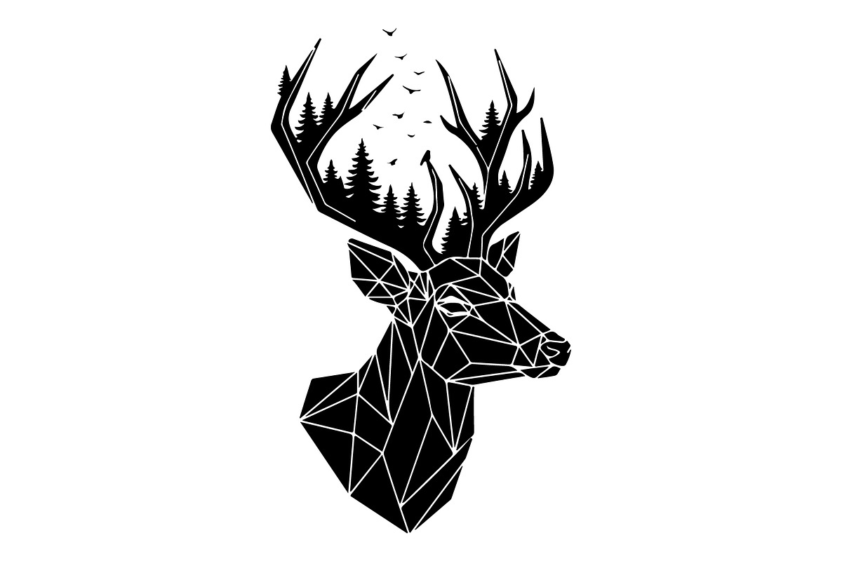 Deer Antler Silhouette Bundle, an Object Illustration by yasushie (Photo 11 of 31)