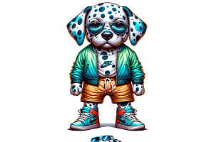 Hip Hop Dalmatian Clipart Set