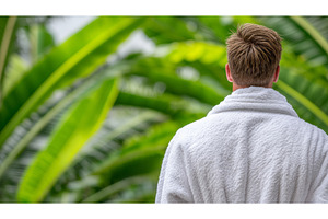 A man wearing a white robe is seen, a Person Photo by ZinetroN
