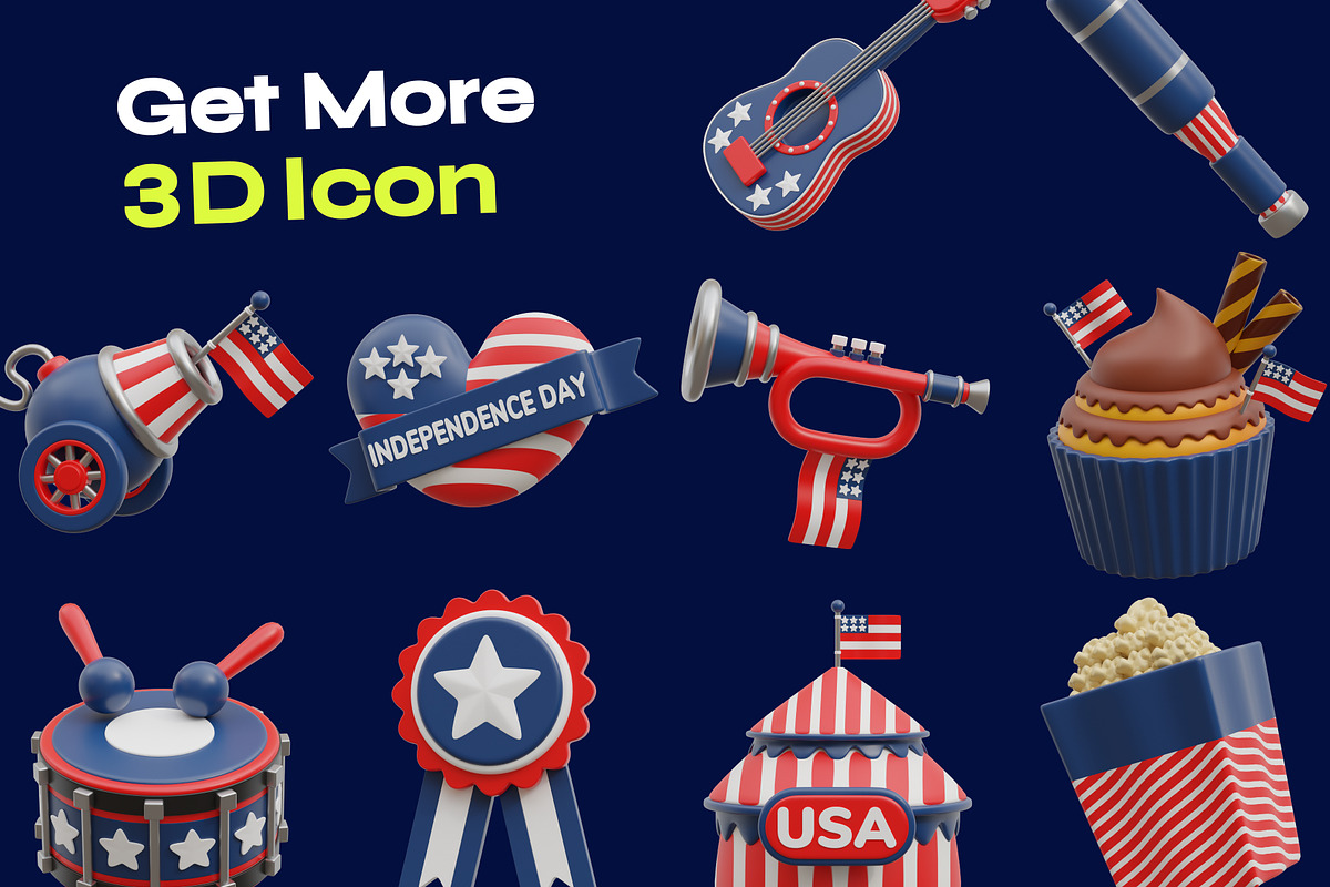 Independence Day of United State, a Furniture 3D Model by orenjidesign (Photo 6 of 8)