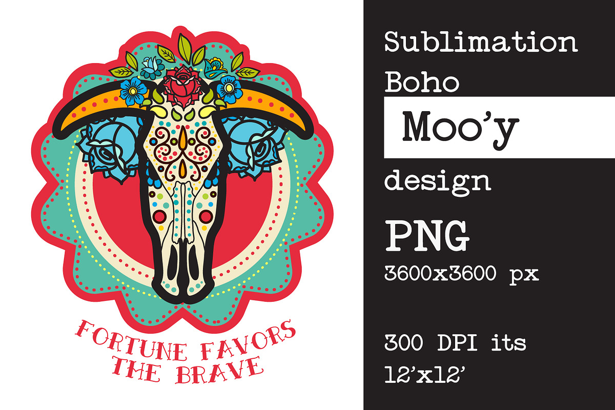 Sublimation design Bull | cow skull, an Object Graphic by KundolaArt (Photo 15 of 15)