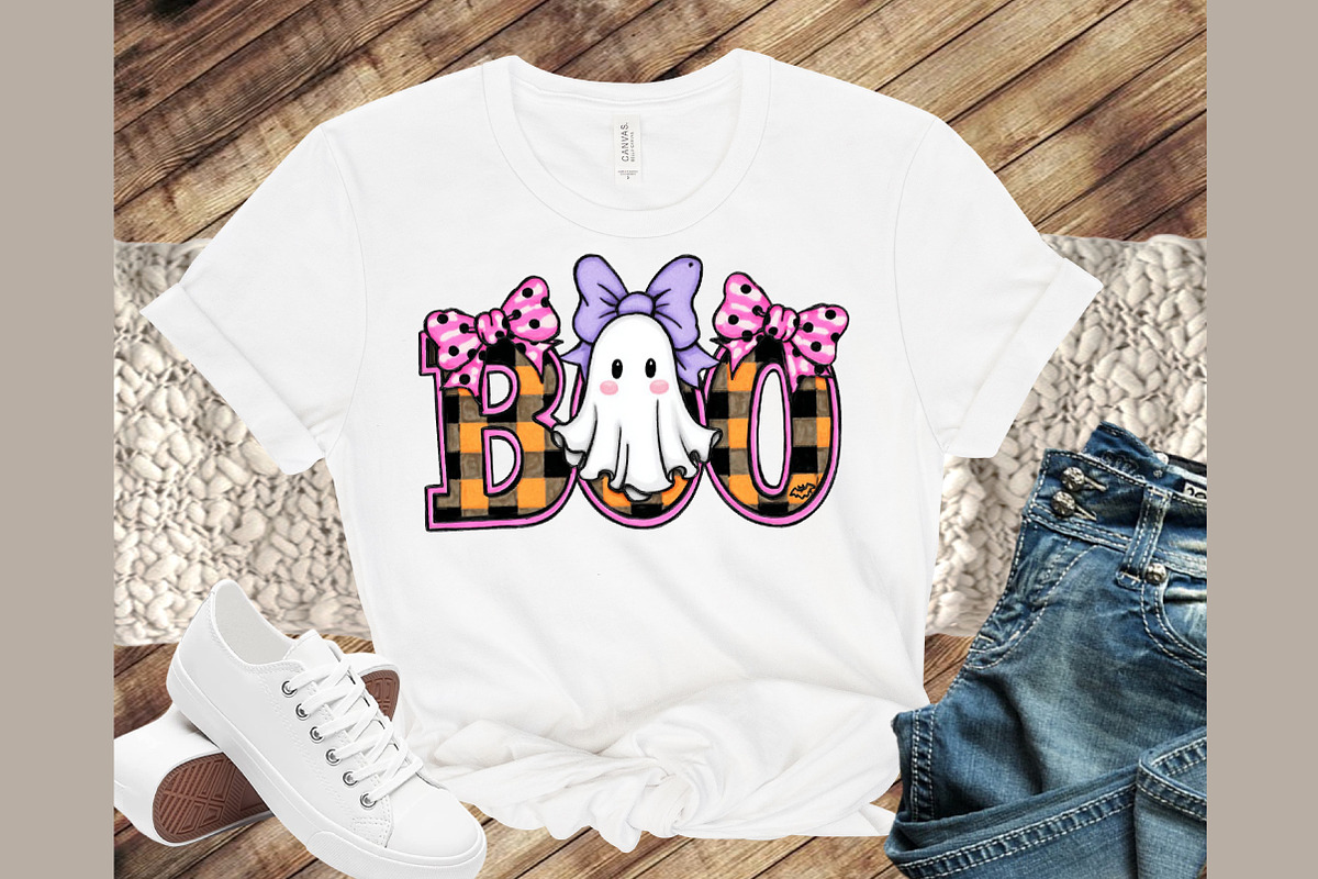 BOO Cute Halloween Ghost Checkered P, an Illustration by Sublimation Artist (Photo 3 of 9)