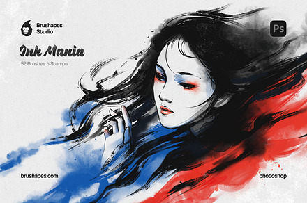 Ink Mania Photoshop Brushes, a Brush Add-On by brushapes.com