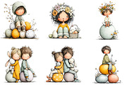 Watercolor Whimsical Easter Kids Cli, an Illustration by Sublimation Artist (Thumbnail 5 of 7)