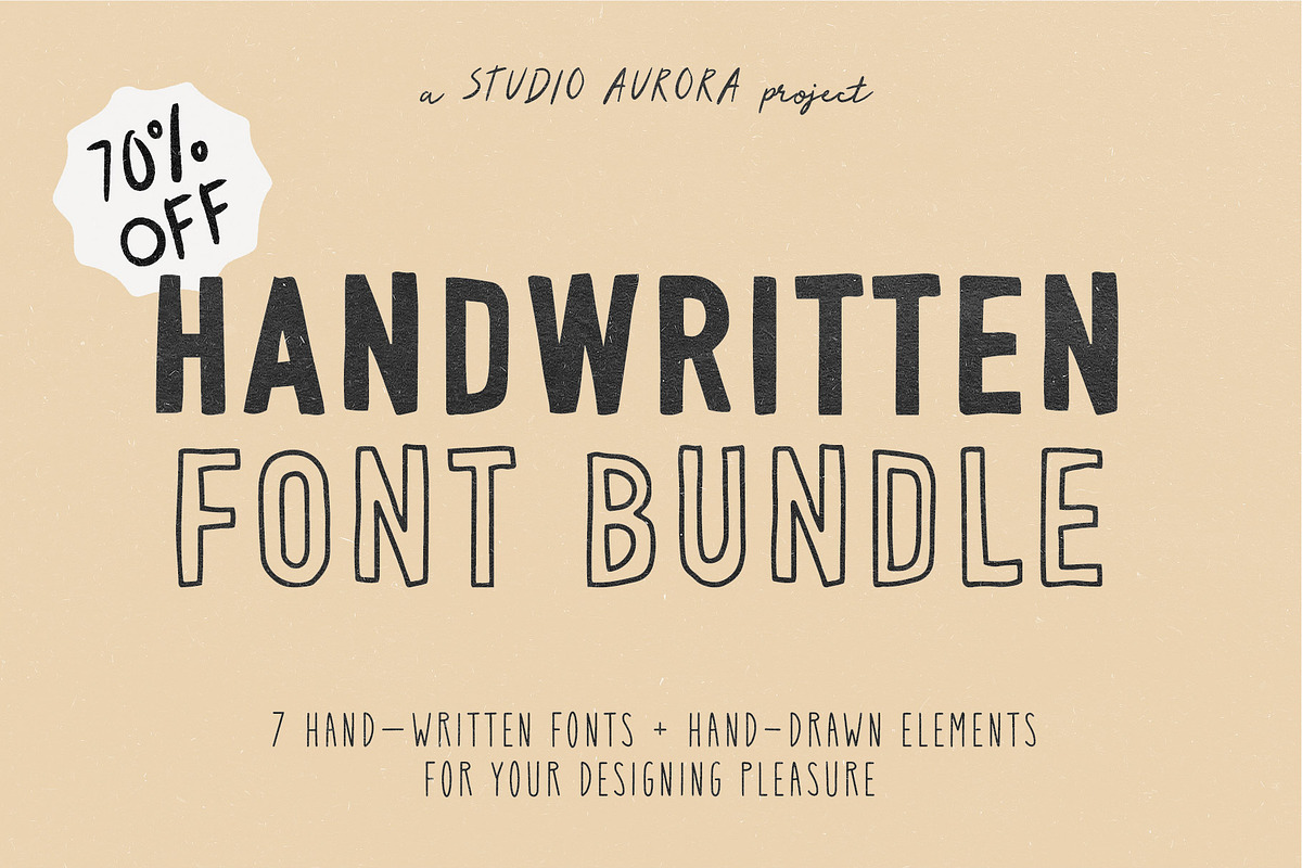 Handwritten Font + Graphics Bundle
