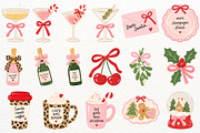 Girly Christmas Clipart Leopard Bow, a Seasonal Illustration by SugarCloudStudioArt (Thumbnail 5 of 6)