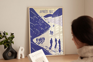 Apres Ski Blue Wall Print
