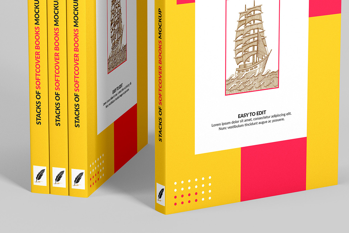 Stacks of Softcover Books Mockup, a Books & Magazine Mockup by Illusiongraphic (Photo 13 of 19)