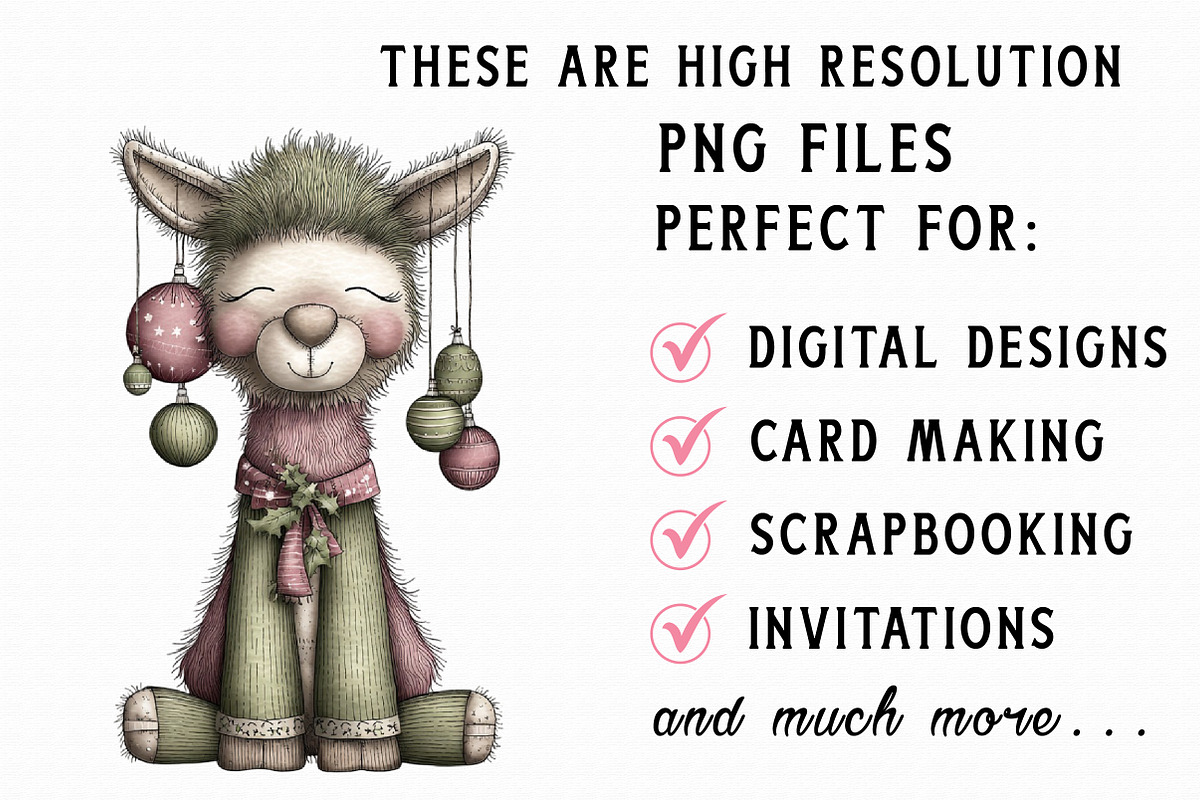 Whimsical Christmas Animals Clipart, an Illustration by Libby Wishes (Photo 4 of 7)