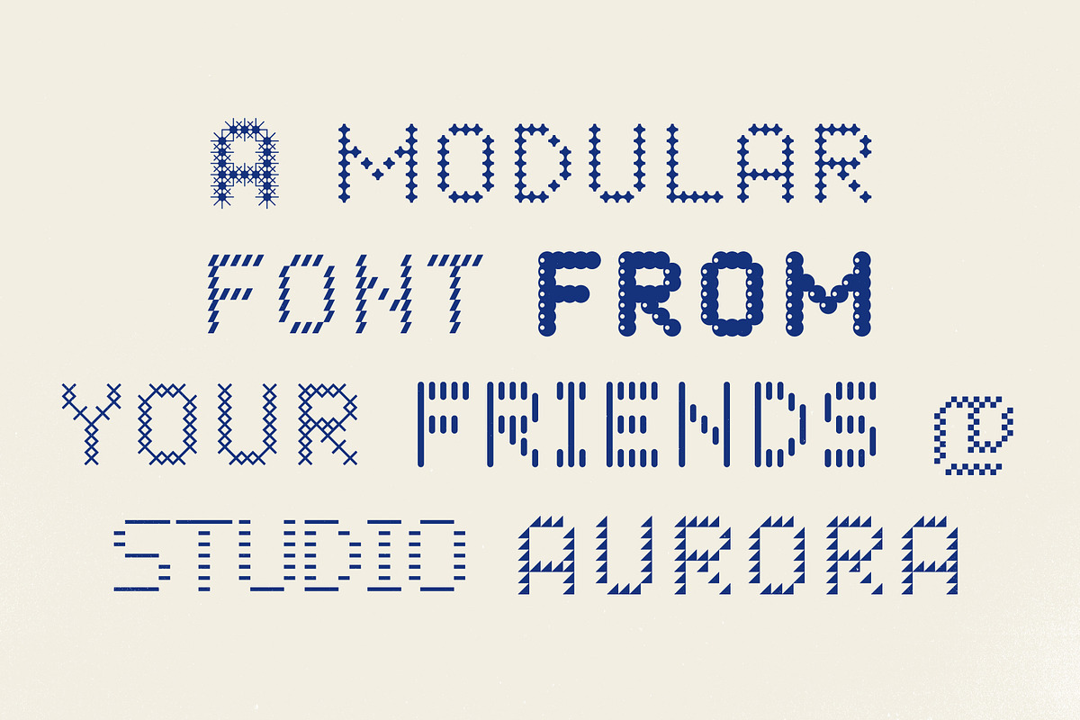 Halo Halo - Multi-Style Modular Font, a Sans Serif Font by Studio Aurora (Photo 2 of 9)