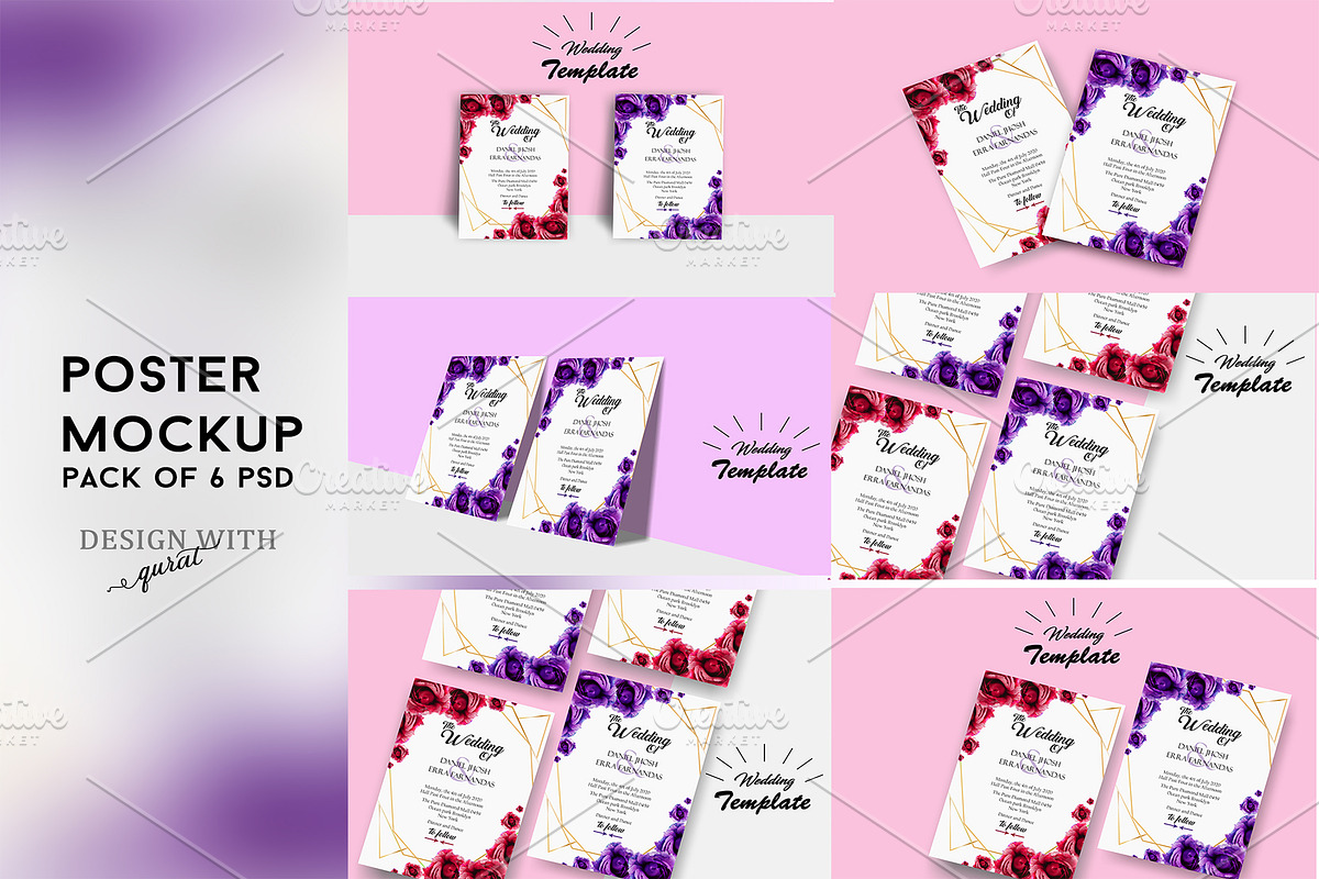 wedding poster Template mock-up, a Print Template by Design with Qurat (Photo 1 of 7)