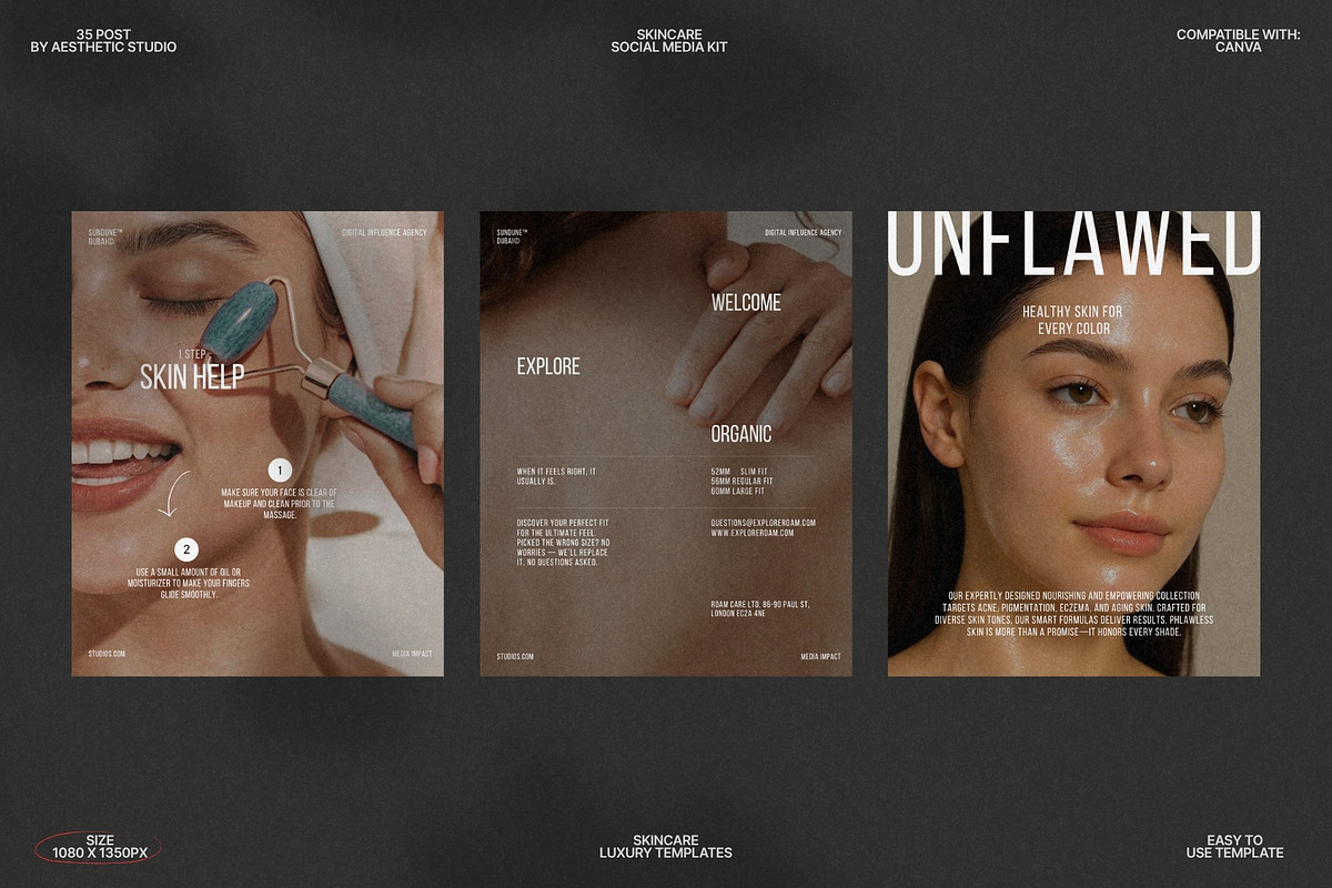 Skincare Feed Templates in Canva preview 8