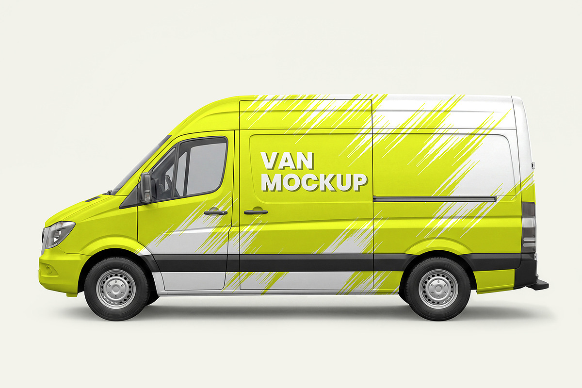 Cargo Van Vehicle Wrap Mockup, an Advertising Mockup by graphypix (Photo 1 of 4)