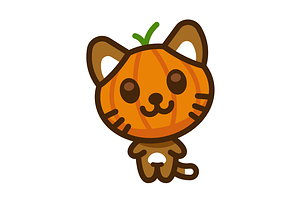 Pumpkin Kitty Character Mascot