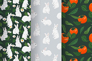 Rabbits and Fruits. Vector Patterns, a Pattern Graphic by HmarkaShop (Thumbnail 2 of 3)