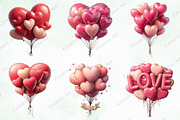 Watercolor Valentine Balloons Bundle, an Illustration by Creative Art (Thumbnail 3 of 10)