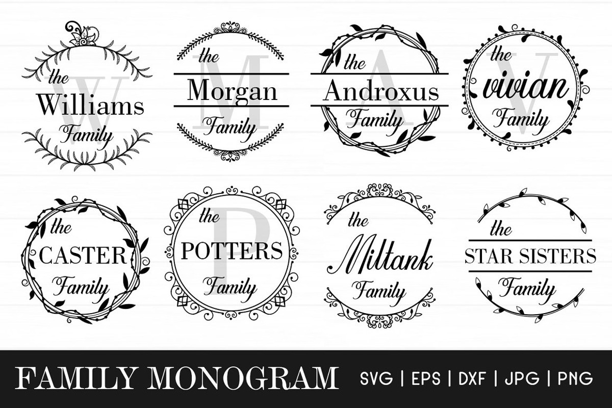 Family monogram SVG - Family Sign, a Decorative Illustration by Dasagani (Photo 1 of 4)