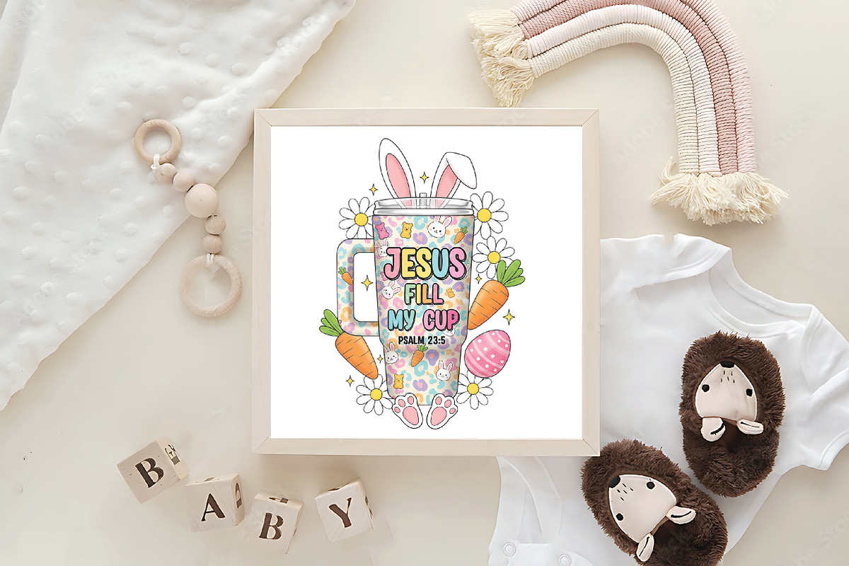 Easter Jesus Fills My Cup PNG, an Illustration by CraftArtStudio (Photo 4 of 4)