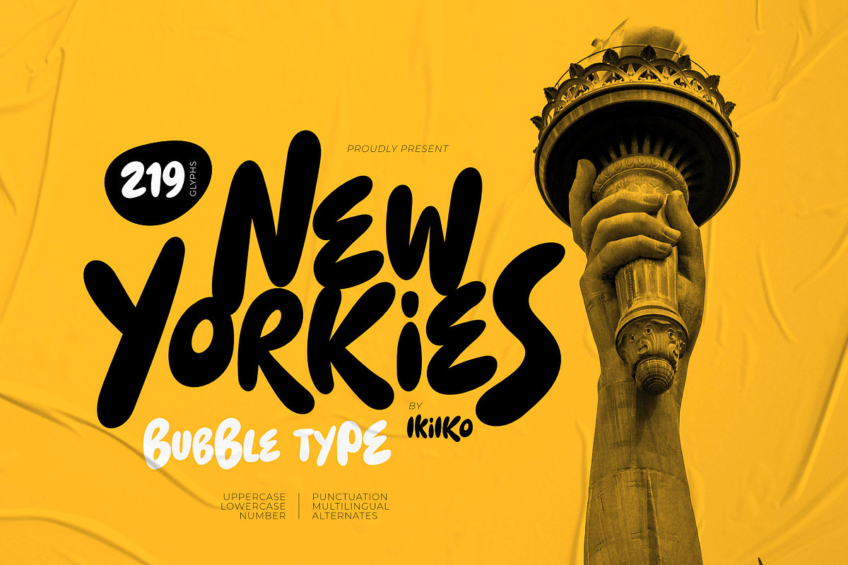 New Yorkies - Bubble Type, a Handwritten Font by ikiiko (Photo 1 of 7)