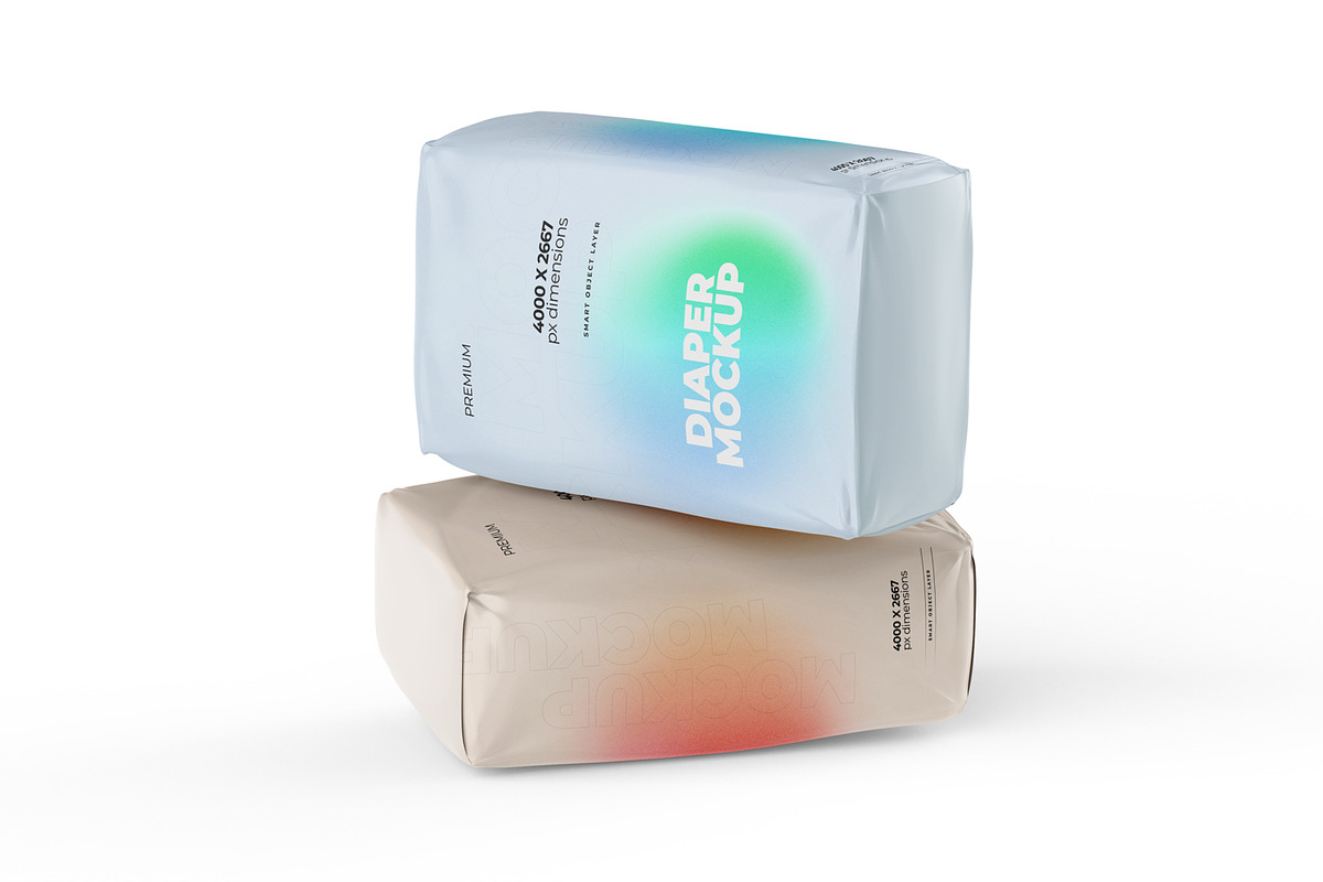 Diaper Packaging PSD Mockup, a Packaging Mockup by Ram Studio LLC (Photo 5 of 7)