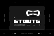 Stoute - Futuristic Display Font, a Sans Serif Font by Typeagle (Thumbnail 1 of 9)