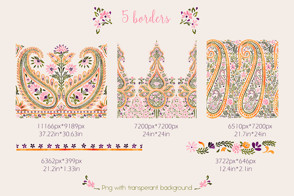 Floral paisley collection, an Illustration by Mona Ahmed (Photo 4 of 9)