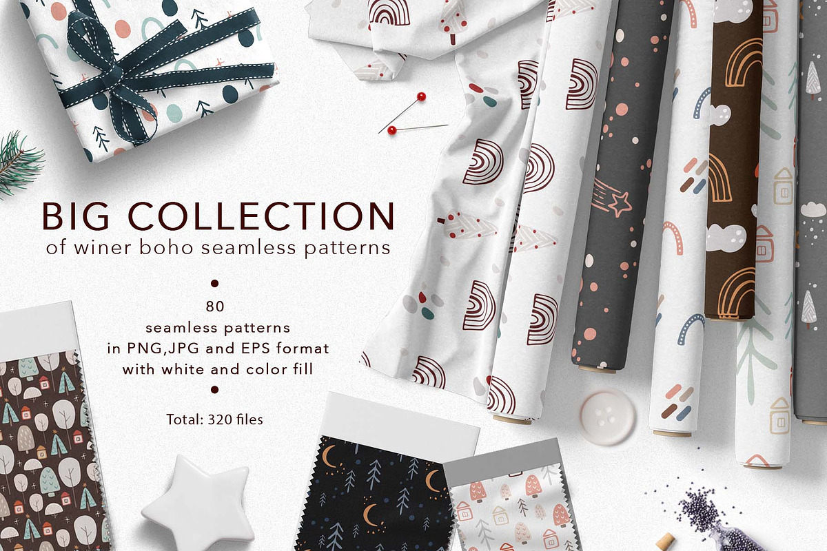 BIG SET of winter boho patterns, a Pattern Graphic by Vera●Suleimanova (Photo 1 of 14)