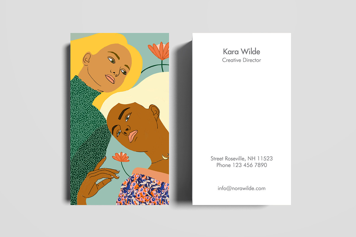 Two Souls One Body II Business Card, a Business Card Template by The Wall Art Mockup Shop (Photo 2 of 2)